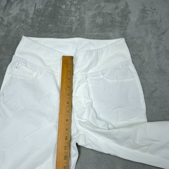 Belle By Kim Gravel White Capri Pants Size 8P Cotton Blend Stretch a0216 - Picture 2 of 10